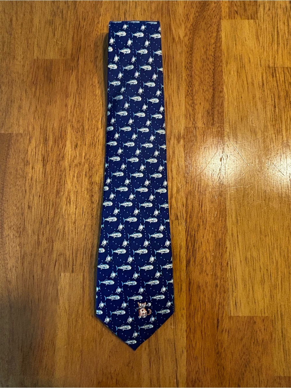 Eric Holch for Alynn Navy Blue Men’s Novelty Fish Pattern Tie